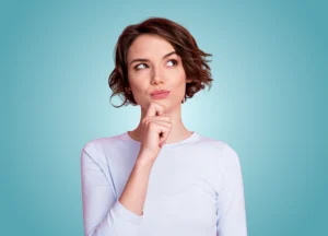Woman thinking on who can nenefit from advanced aesthetic treatments in Brevard County